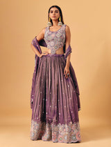 Pastel purple silk lehenga choli subtle festive elegance for women