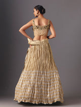 Pastel beige silk designer lehenga choli with elegant dupatta style