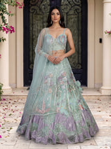 Pista net embellished statement lehenga choli