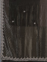 Grey dola silk embroidered occasion saree