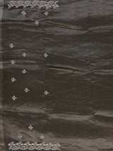 Grey dola silk embroidered occasion saree