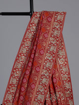 Red bandhani georgette heritage festive saree