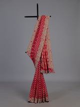 Rani pink bandhani georgette saree for wedding