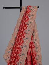 Red bandhani georgette royal saree