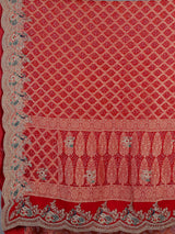 Red bandhani georgette royal saree