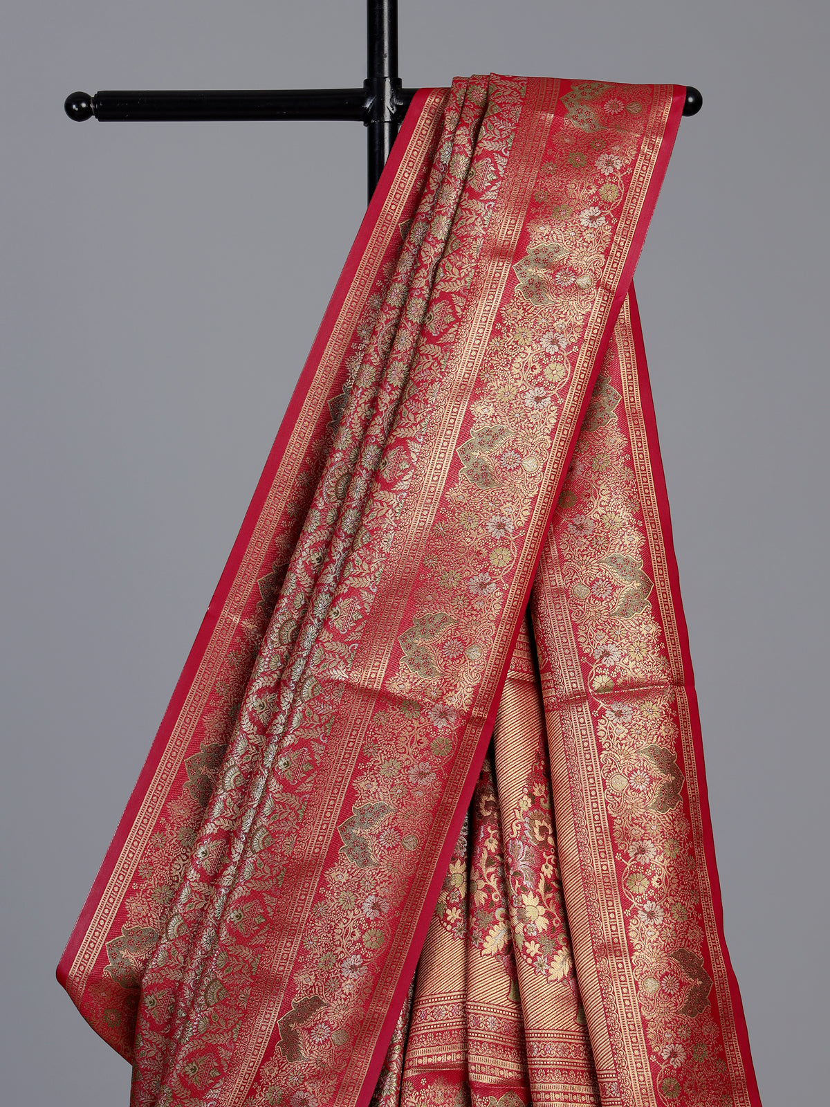 Rani pink art tissue kanjivaram heritage saree