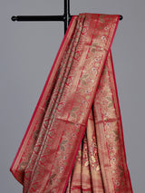Rani pink art tissue kanjivaram heritage saree