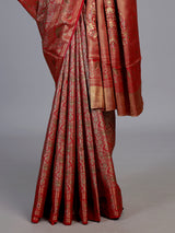 Red art tissue kanjivaram banarasi festive saree