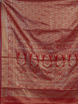 Red art tissue kanjivaram elephant motif saree