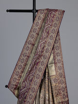 Purple art tissue kanjivaram heritage saree
