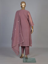 Onion pink tissue embellished kurti set with elegant pants