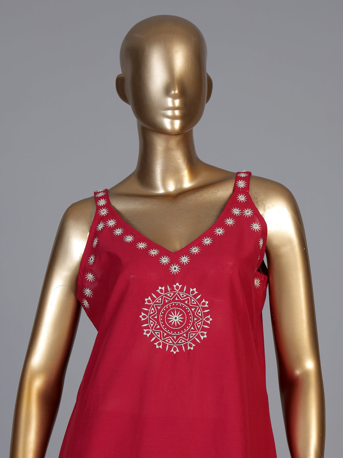 Rani pink cotton silk kurti set with printed dupatta