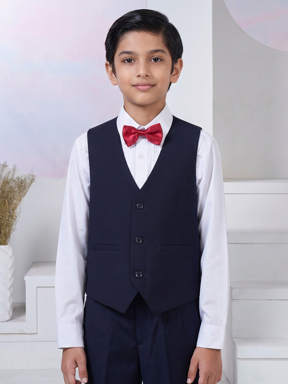 Navy terry rayon boys coat suit for receptions