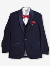 Navy terry rayon boys coat suit for receptions
