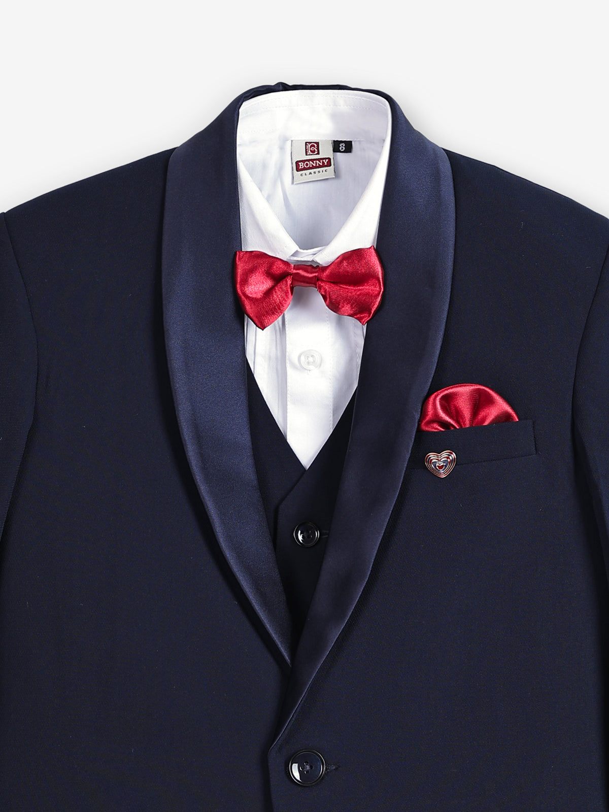 Navy terry rayon boys coat suit for receptions