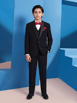 Black terry rayon boys coat suit for weddings
