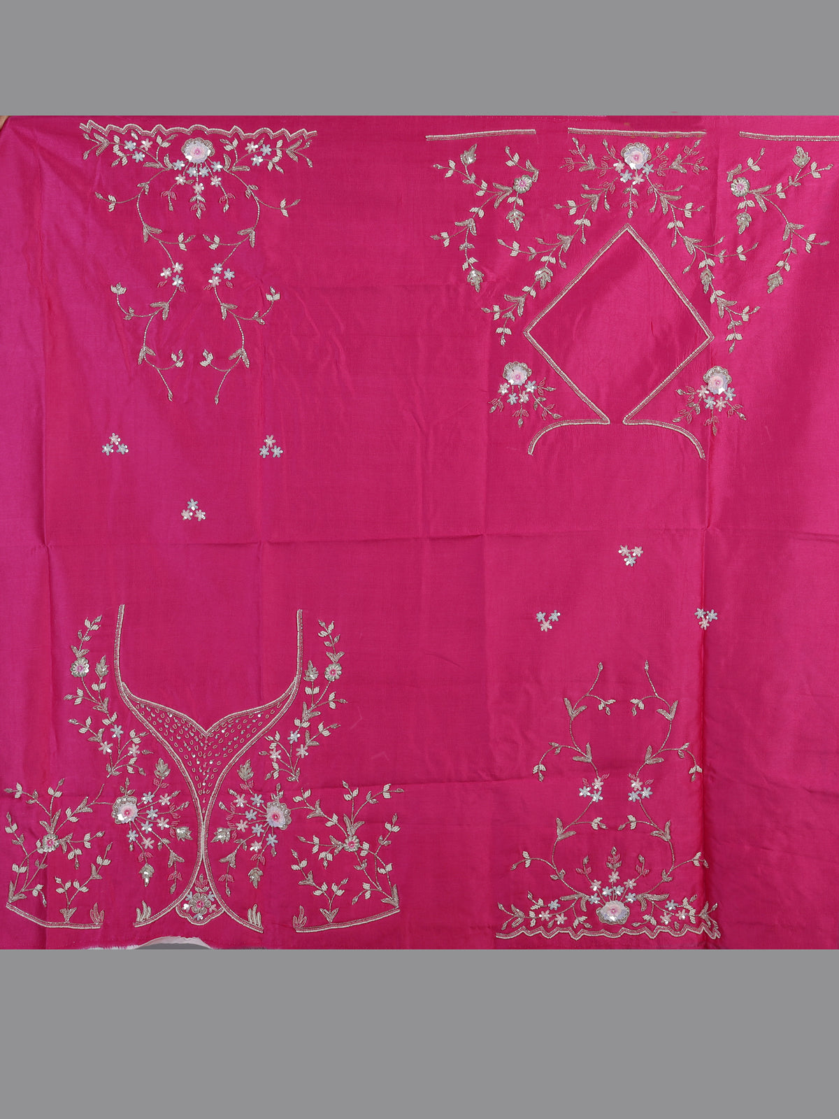 Pink silk shaded lehenga choli with zardosi work and dupatta