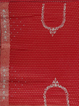 Red banarasi silk saree with floral zardosi and zari work