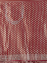 Pastel peach dola tissue silk saree with zardosi and zari