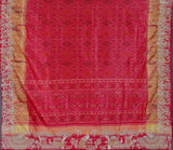 Rani pink patola silk saree with bird motif and zari detailing