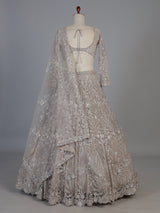 Beige net sequins embellished party lehenga choli