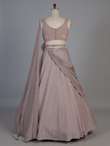 Peach lycra sequins embellished party wear lehenga choli