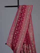 Rani pink georgette floral festive saree for women