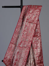 Red tissue silk motif wedding saree with designer elegance