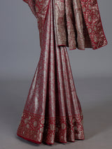 Red kanjivaram tissue silk bridal festive saree for women