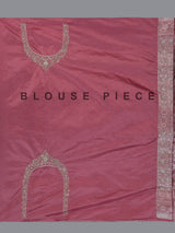 Mauve pink dola silk festive saree with zari work