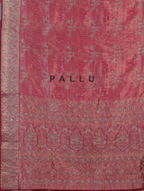 Rani pink kanjivaram silk bird motif festive designer saree