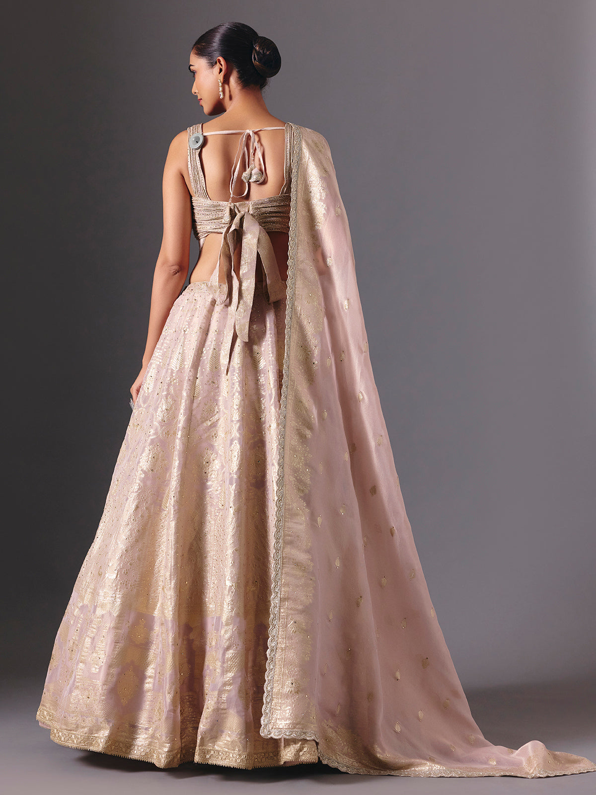 Lilac purple silk designer lehenga choli with elegant dupatta style