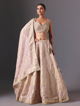 Lilac purple silk designer lehenga choli with elegant dupatta style