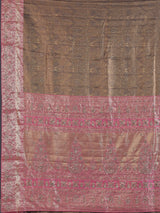 Grey kanjivaram silk contrast border festive designer saree women
