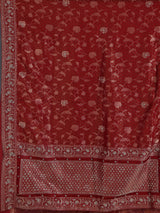 Maroon shimmer tissue silk floral festive saree women