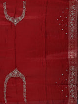 Maroon shimmer tissue silk floral festive saree women