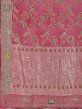 Pink minakari silk motif festive saree for women