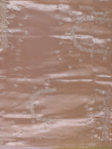 Pastel pink ziraf tissue silk color block festive saree