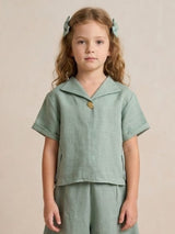 Pista green balloon pants co-ord set for girls