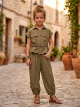 Olive jogger co-ord set for girls