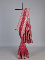 Pink dola silk saree with floral butti designer elegance