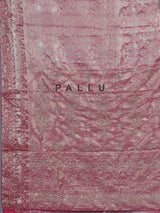 Rani pink kanjivaram tissue silk floral festive saree