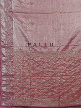 Rani pink kanjivaram tissue silk embellished festive wedding saree