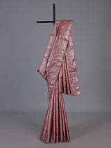 Rani pink kanjivaram tissue silk embellished festive wedding saree