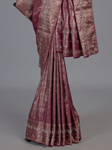 Wine kanjivaram silk festive wedding saree for women