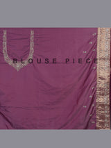 Purple kanjivaram silk floral wedding saree for women