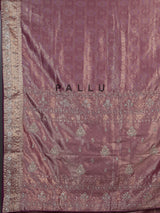 Purple kanjivaram silk floral wedding saree for women