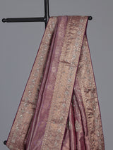Purple kanjivaram silk floral wedding saree for women