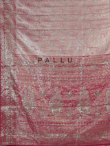 Rani pink kanjivaram silk floral festive designer saree