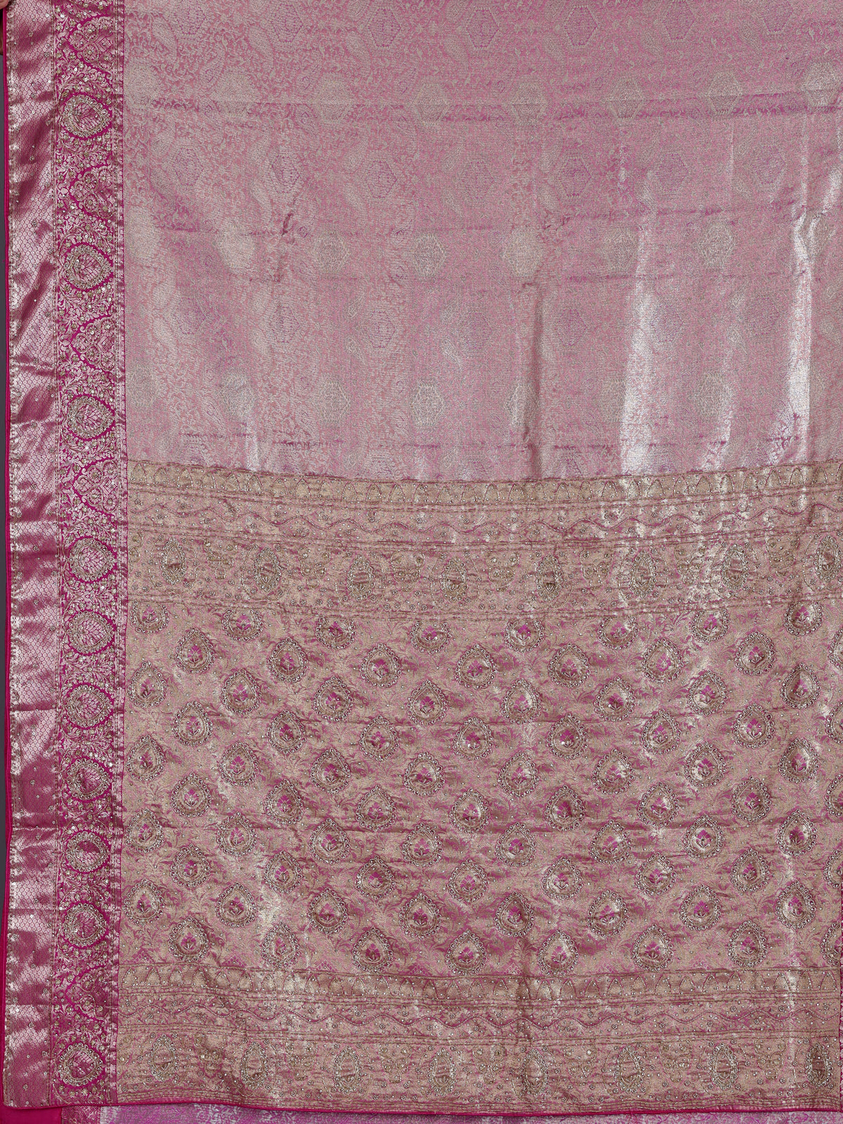 Rani pink kanjivaram silk festive saree women
